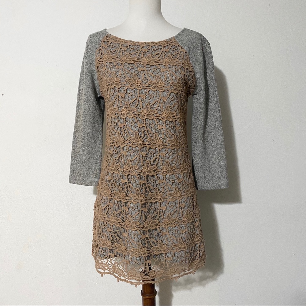 ANTHROPOLOGIE Dolan Lace Sweater Mini Dress